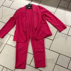 SHEIN Hot Pink Flattering Fit Two-Piece Pantsuit - EUC, size small (4)